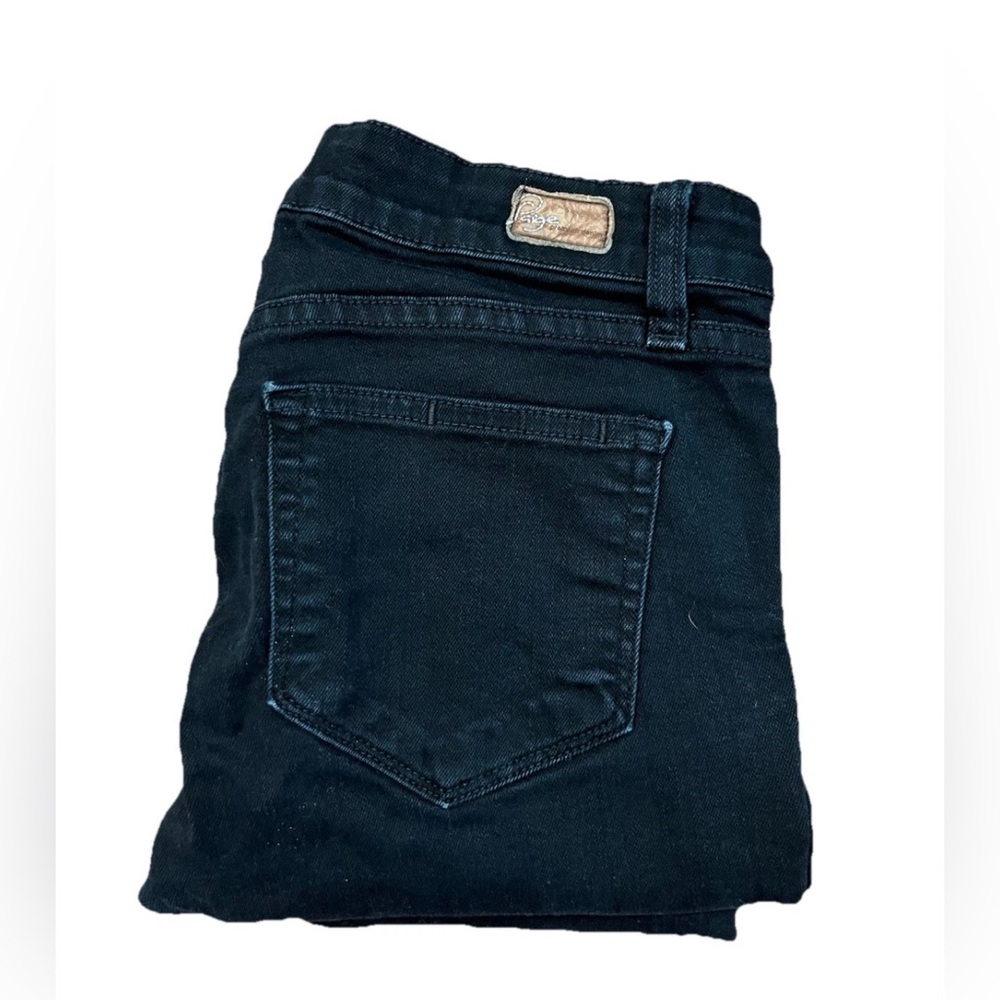 PAIGE Peg Skinny Black Denim Jeans Womens Size 28 Made in‎ USA Stretch Pants